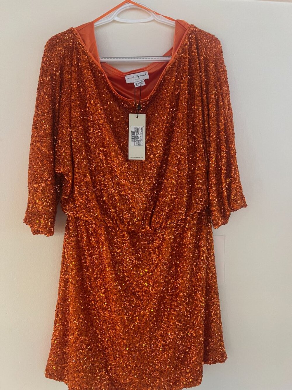 NWT Orange Sequin Tilly Dress from UK Brand Never Fully Dressed - Picture 2 of 2